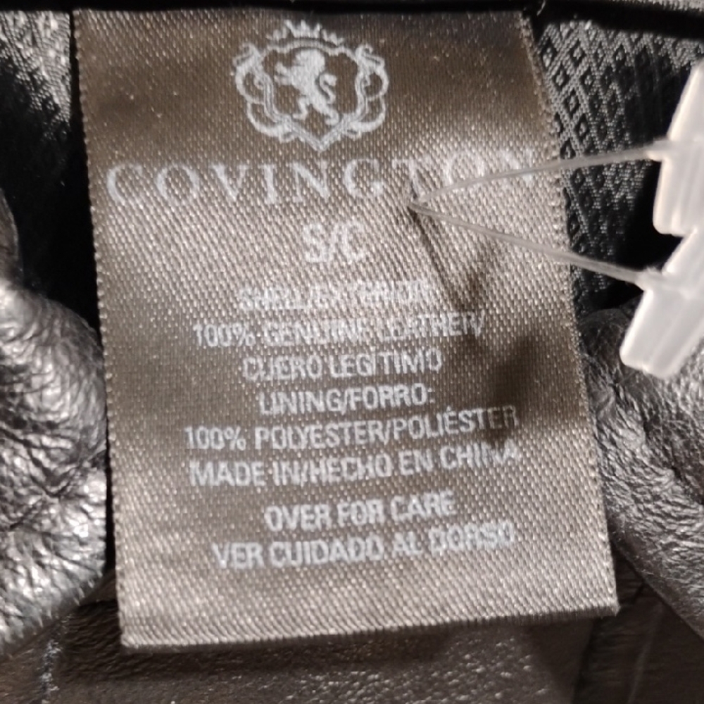 Covington Men's Black Leather Jacket Sz.S/C (X-62 CRATE) - Picture 5 of 14